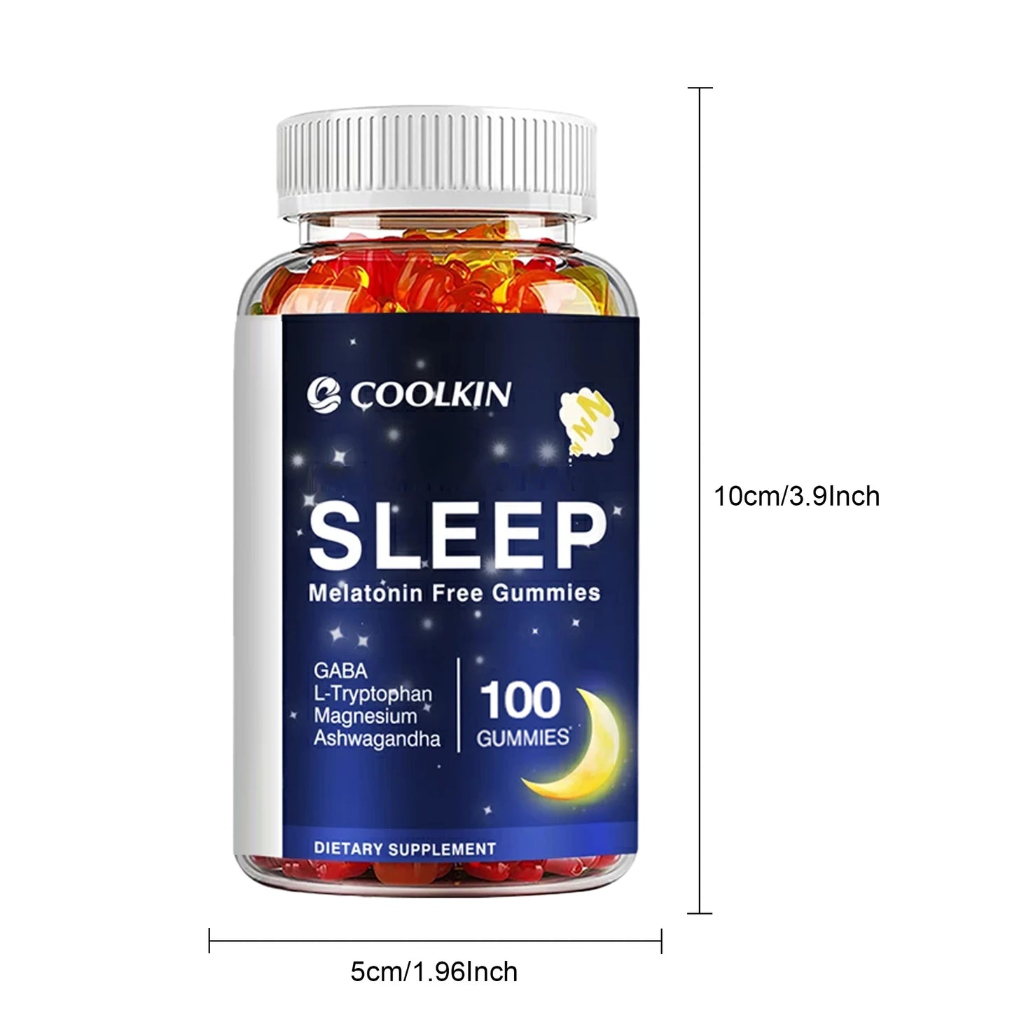Sleep Gummies - with Ashwagandha, Magnesium, GABA - Relieve Insomnia and Stress, Improve Sleep Quality - 100 Gummies