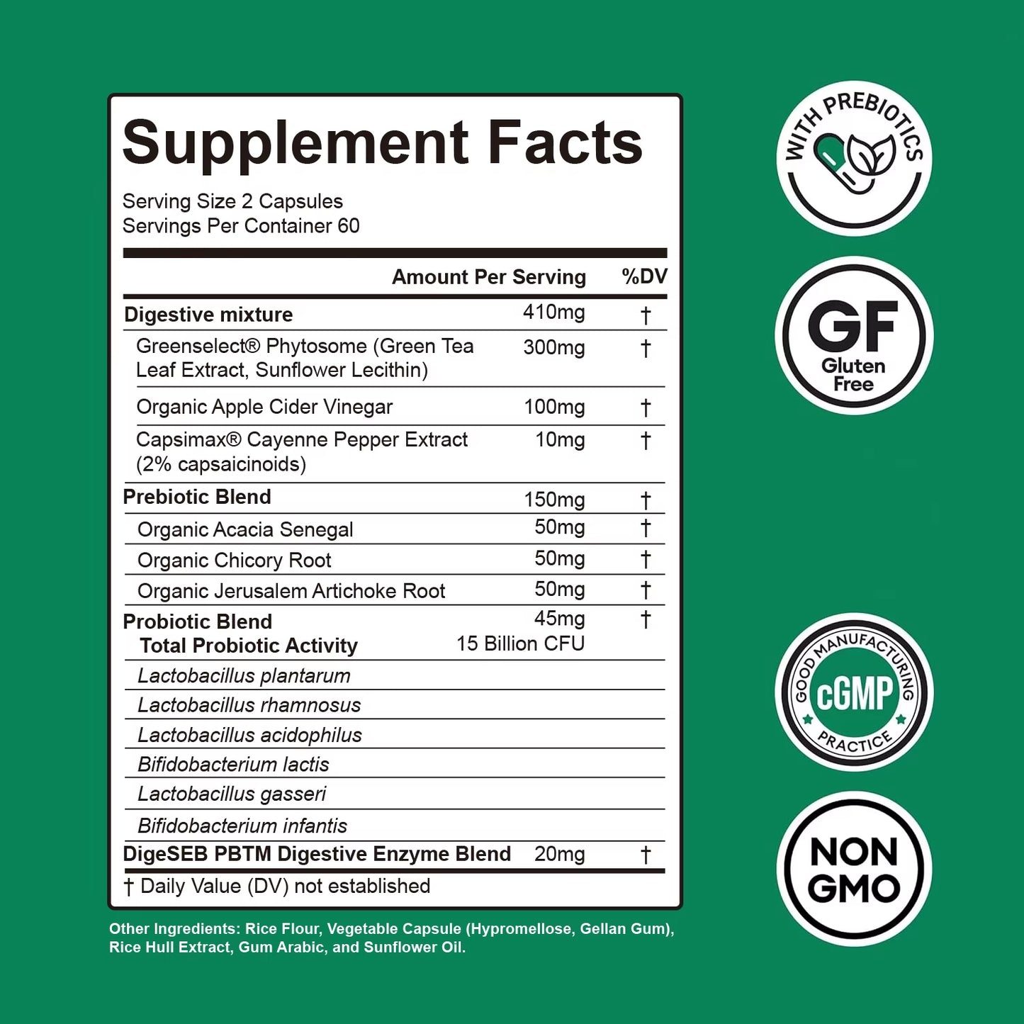 Probiotics Capsules - Bloating Relief, Weight Management, Supports Digestion & Gut Health - 120 Capsules