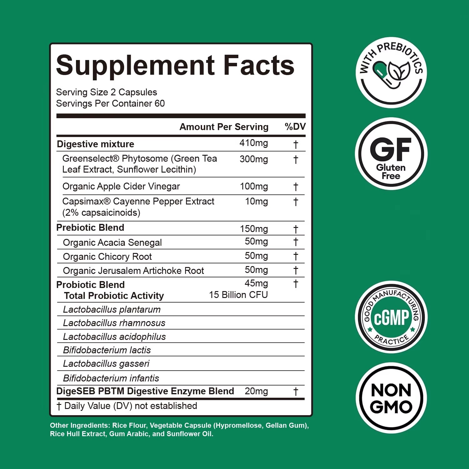 Probiotics Capsules - Bloating Relief, Weight Management, Supports Digestion & Gut Health - 120 Capsules