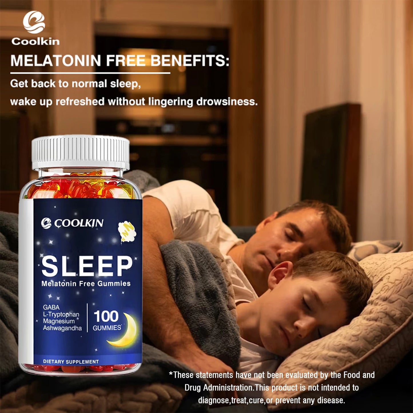 Sleep Gummies - with Ashwagandha, Magnesium, GABA - Relieve Insomnia and Stress, Improve Sleep Quality - 100 Gummies