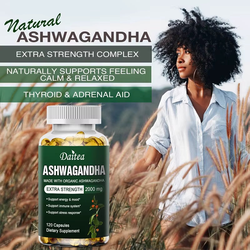 Daitea Ashwagandha Extract Capsules 2000Mg, Immune System, Promote Sleep, Energy and Mood Support, Antioxidant Supplement